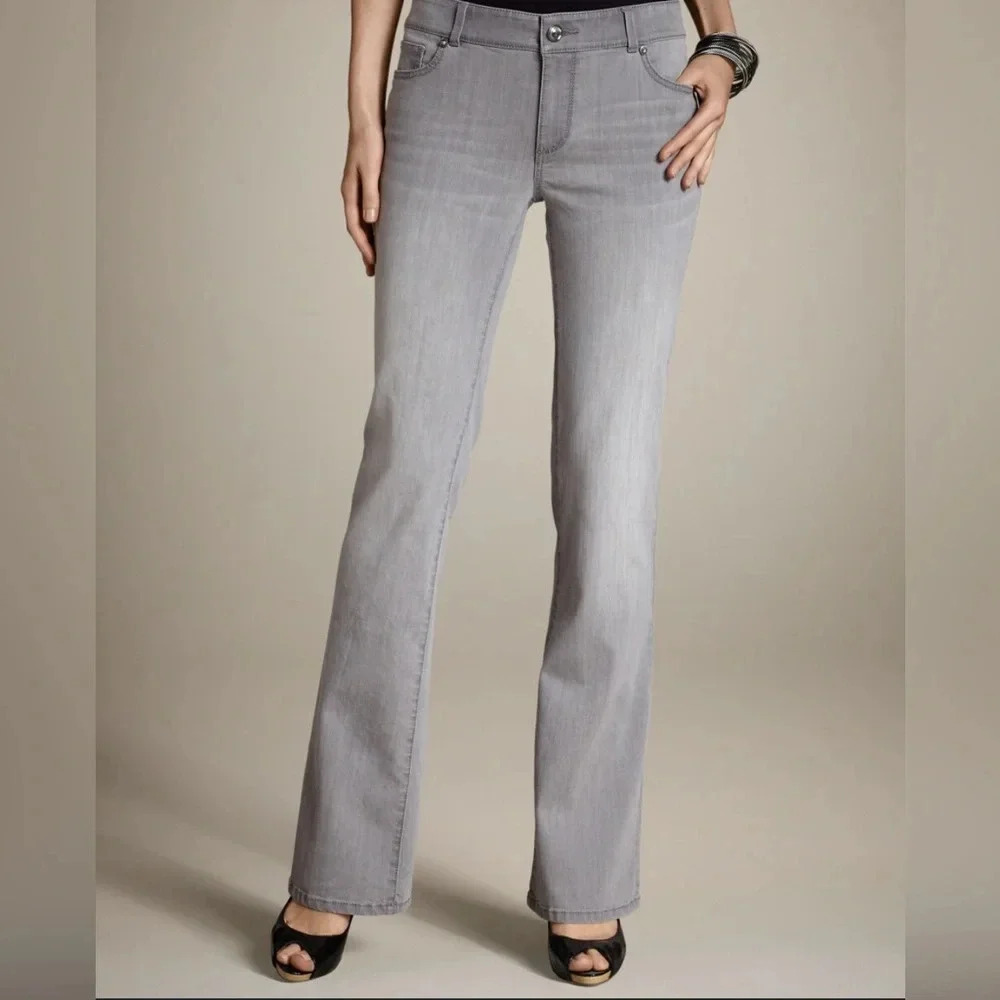 Chico's Gray Straight Leg Jeans for Women